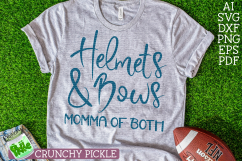 Helmets &amp; Bows We Wear Both Football Mom Cheer Dance Mom SVG Product Image 5