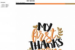 My First Thanksgiving- Embroidery Design Product Image 3
