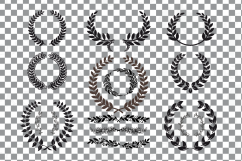 Laurel wreath clipart, Monogram frames silhouette Product Image 2