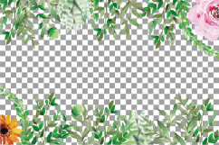 Wild leaves and flowers watercolor clip art pack Product Image 6