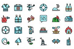 Rescuer icons set vector flat Product Image 1