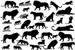 Silhouettes of lions and lion cubs Product Image 1