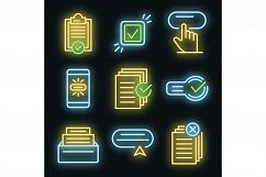 Request icons set vector neon Product Image 1