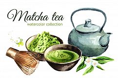 Matcha tea. Watercolor collection Product Image 1