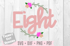 Eight Flower Wreath Birthday SVG Product Image 1