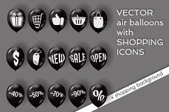 Shopping icons on air balloons. Product Image 1