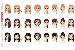 Collection of hair plan girls, hair appointment png graphics set for planner stickers, crafts, digital planning. Product Image 2