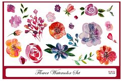 Watercolor flowers set. Product Image 1