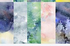Winter watercolor backgrounds, Christmas textures Product Image 5