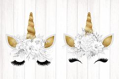 Gold Unicorn Face Clipart Product Image 3