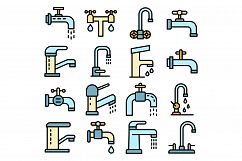 Faucet icons vector flat Product Image 1