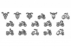 Motorbike icons set, outline style Product Image 1