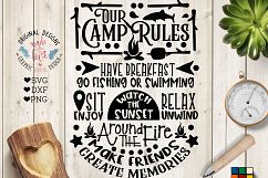 Our Camp Rules Cut File and Printable in SVG, DXF, PNG Product Image 1