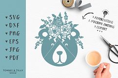 Floral Bear - SVG DXF PNG EPS JPG PDF Cutting File Product Image 1
