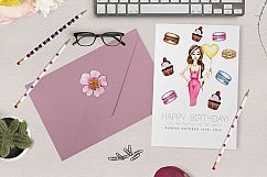 Fashionistas. IT-girs watercolor illustrations Product Image 4