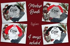 Christmas Raglan Mockup Bundle T Shirt Flat Lay 4 Images Product Image 1