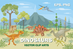 Dinosaurs. Vector clip arts. Product Image 1