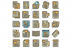 Newspaper icons set vector flat Product Image 1