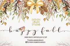Watercolor &quot;Happy Fall&quot; clip arts Product Image 1