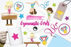 Gymnastic Girls graphics and illustrations Product Image 1