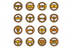 Steering wheel icons set vector flat Product Image 1
