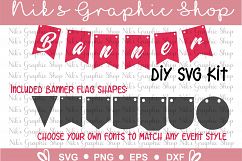 Banner Svg, Bunting Banner Svg, Banner Cut Files, Banner Flag Svg, Flag Svg, Birthday Banner, Any Event Banners Product Image 1