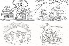 Black and white cartoon illustrations Product Image 3