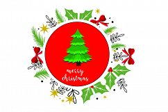 Merry Christmas-SVG Cut File-Coffee Mug Design-Greeting Card Product Image 5