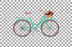 Floral bicycles clip art pack, vintage floral boho bikes Product Image 7