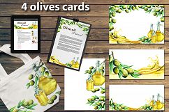 Watercolor olives and olive oil set Product Image 10