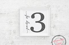 Party Of 3 Svg / Party Of Svg / Party Of Three Svg Sign SVG Product Image 1