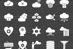 100 Data Glyph Inverted Icons Product Image 2