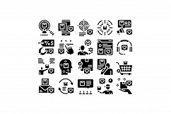 Buyer Customer Journey Glyph Set Vector Illustration Product Image 1