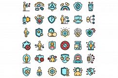 Antibiotic resistance icons set vector flat Product Image 1