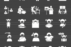 166 People Glyph Inverted Icons Product Image 2