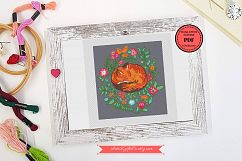 Cross stitch Fox Pattern Pdf Embroidery digital Hoop Art Product Image 2