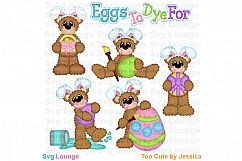 Easter Bunny Bears and Eggs SVG Cut File Product Image 1