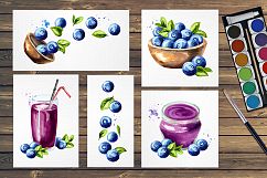 Blueberry. Watercolor collection Product Image 5