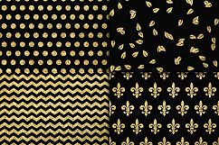 Gold Glitter &amp; Black Digital Paper Product Image 3