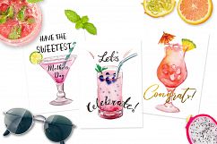 Island Cocktails Watercolor Clip Art Product Image 2
