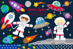 Space clipart, Space graphics &amp; illustrations, Astronauts Product Image 1