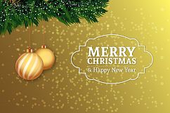 Christmas balls golden background Product Image 1