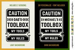 DIY Personalized Men&#039;s Toolbox decal design - My Tools My Rules!Ã‚Â - SVG DXF EPS PNG - Cricut &amp; Silhouette - clean cutting files Product Image 1