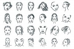24 Woman face illustration on white background Product Image 1