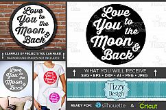 Love You To The Moon And Back SVG Sign - Valentines - 1504 Product Image 1