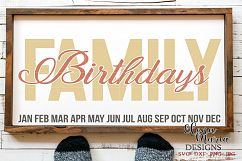 Family Birthday Calendar DIY Sign SVG, Family Board Svg Product Image 1