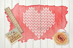 knit heart svg cut file for silhouette cameo cricut explore Product Image 1