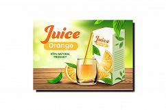 Juice Orange Natural Product Promo Banner Vector Product Image 1