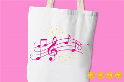 music-notes cutting files svg, dxf, pdf, eps included - cut files for cricut and silhouette - Cutting Files SG Product Image 2
