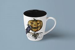 Jack o Lanter Halloween clipart, evil vintage gothic pumpkin Product Image 8